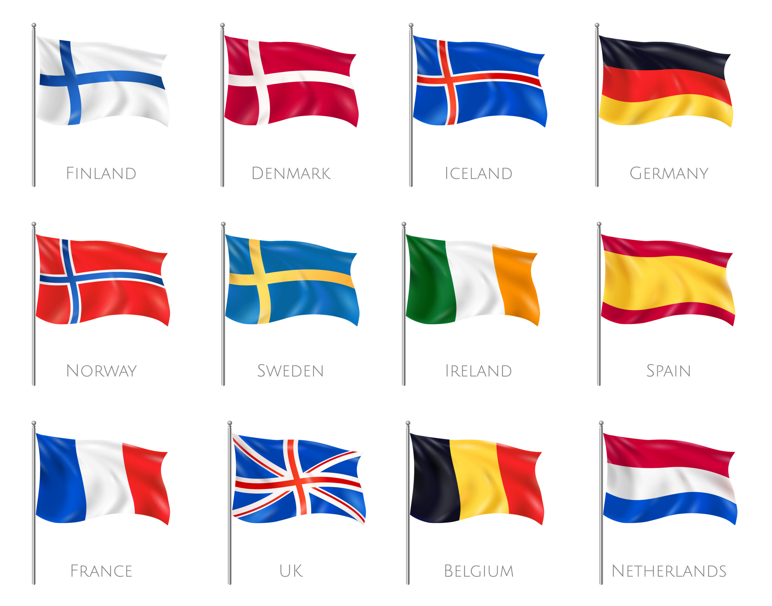 Bandiere di diverse nazionalità